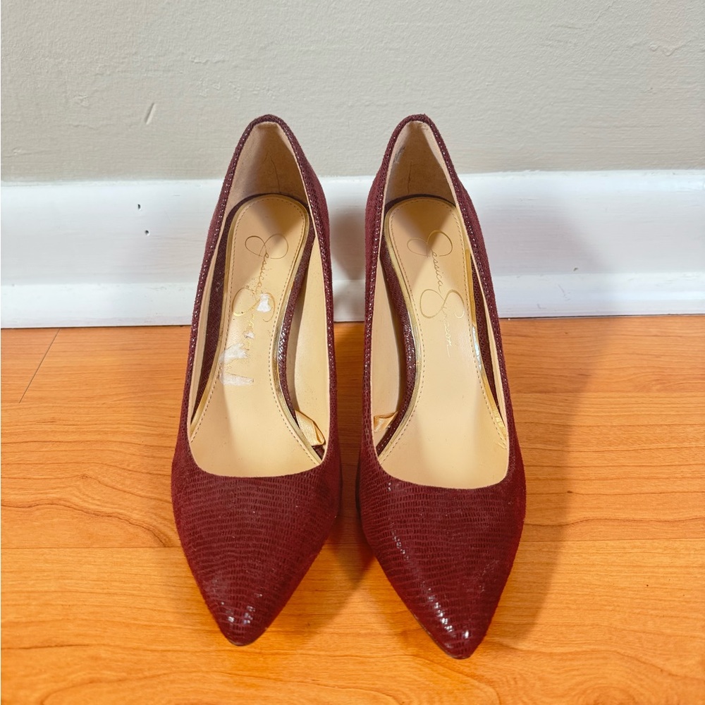 Jessica Simpson Purple Faux Snake Skin heel